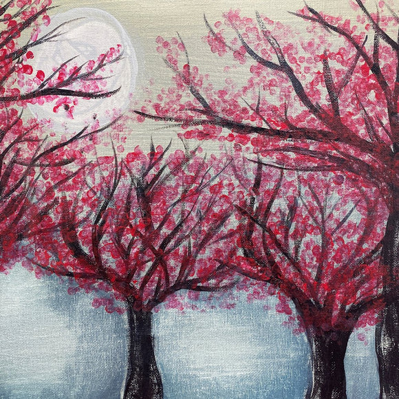Full moon among tree