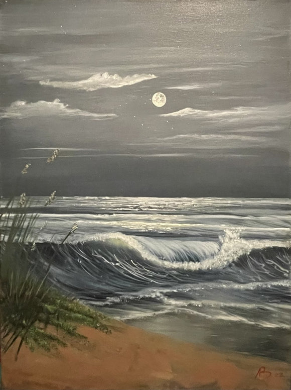 Moonlit waves