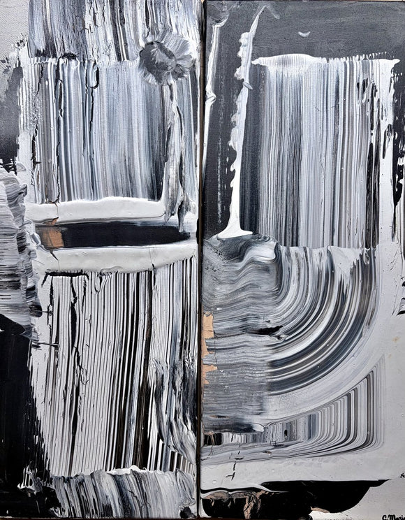 Unspoken: Abstract Piano Diptych