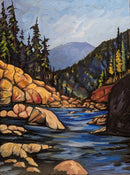 Distant Pines, Canadiana Series Painting #3-1