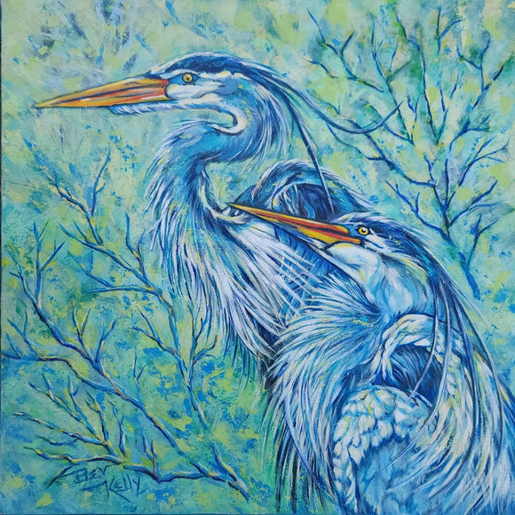 Blue Herons On Guard