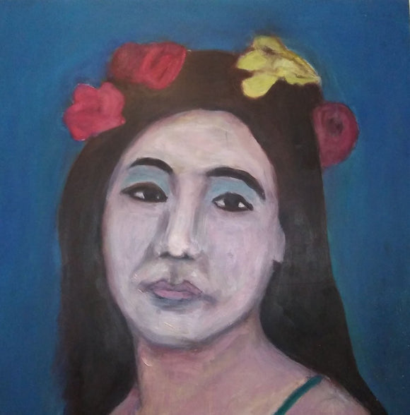 Woman with flowers