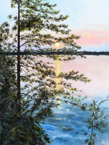 Sunset From the Ross Cottage, Tobin Island, Lake Rosseau