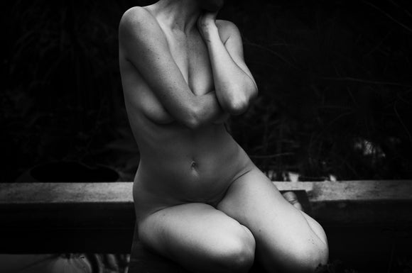 Nude by the pond