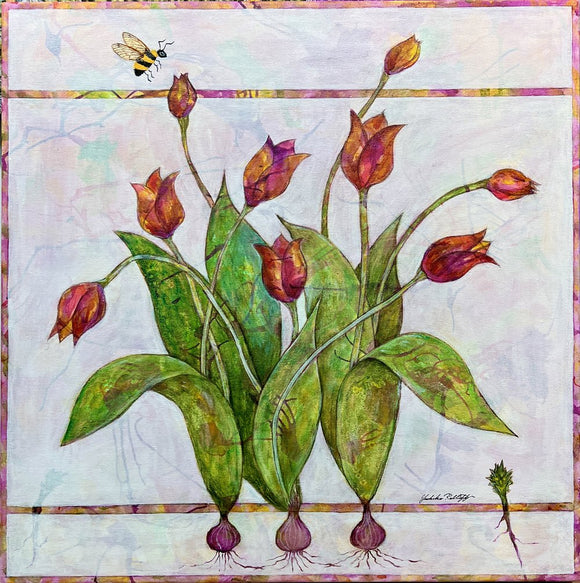 Tulips with Bee