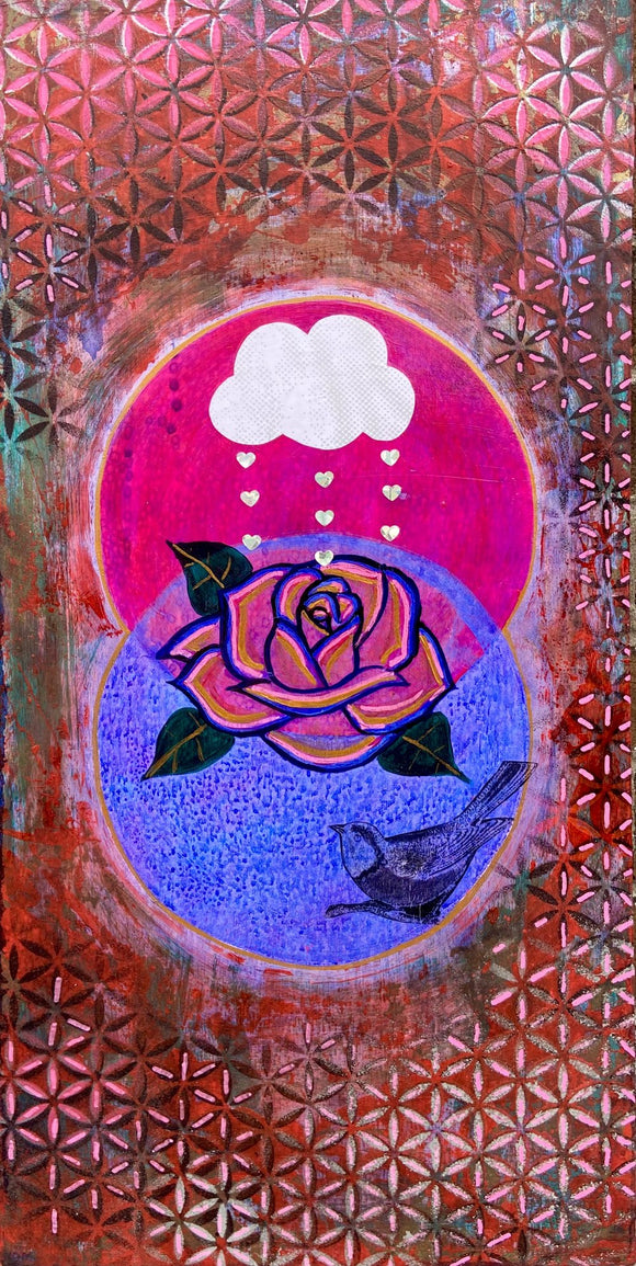 Un petit jardin (oiseau en bleu)