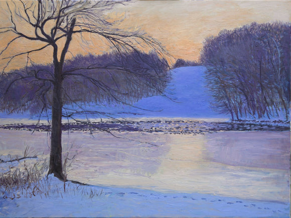Frozen Lake Needwood, Blue Hour