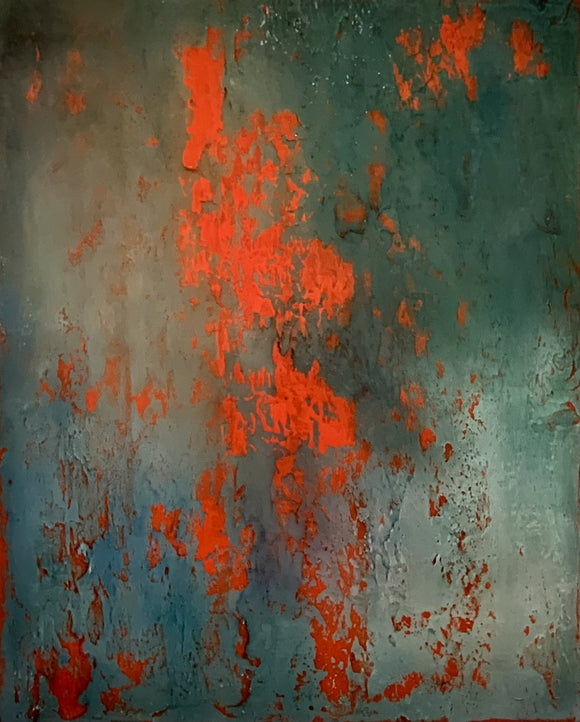 Layers of Blue and Burnt Orange II