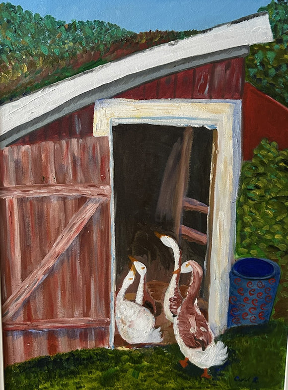 Ducks in a Barn