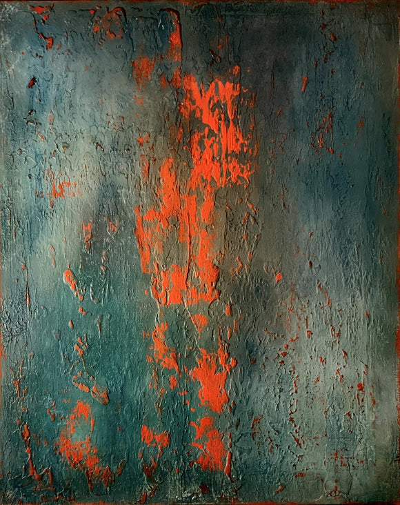 Layers of Blue and Burnt Orange I