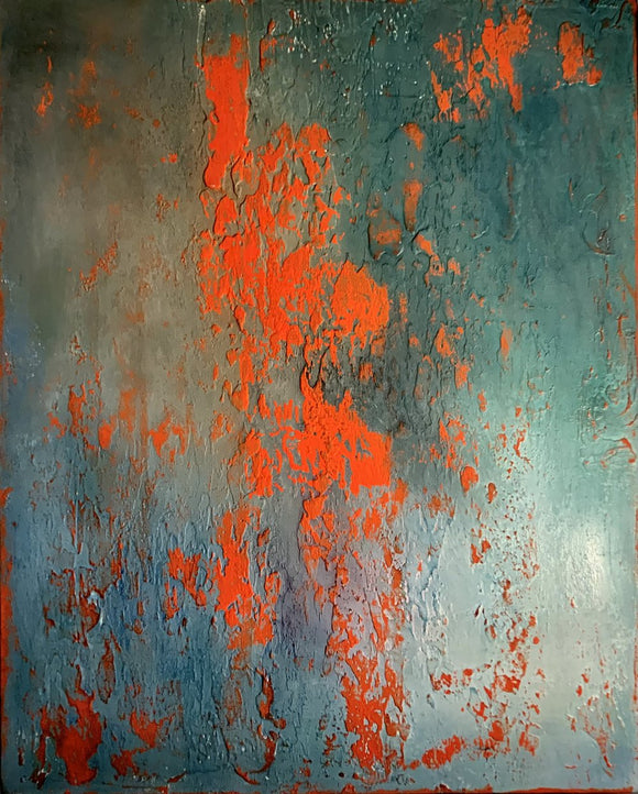 Layers of Blue and Burnt Orange II