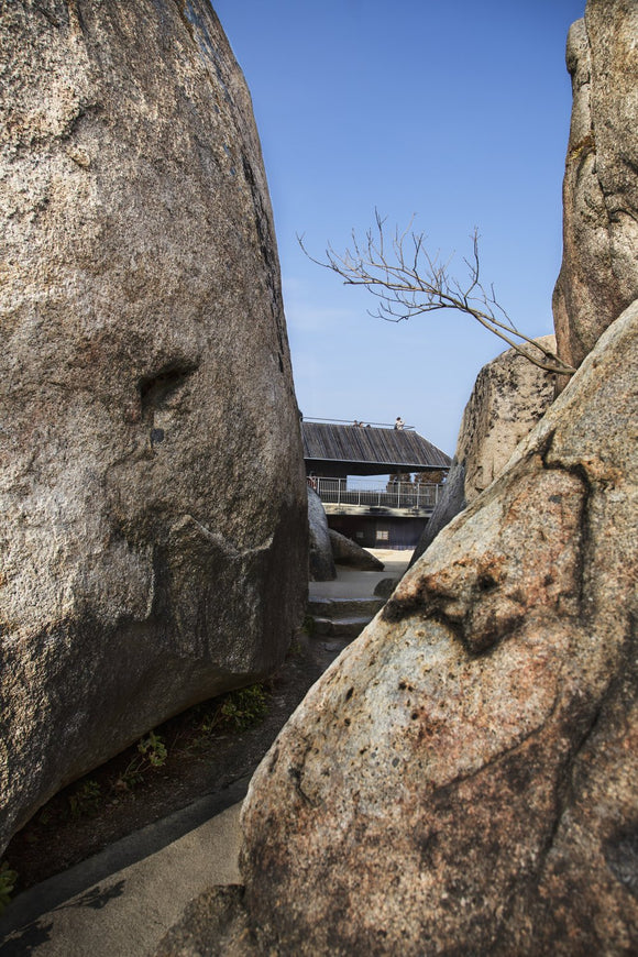 Between rocks