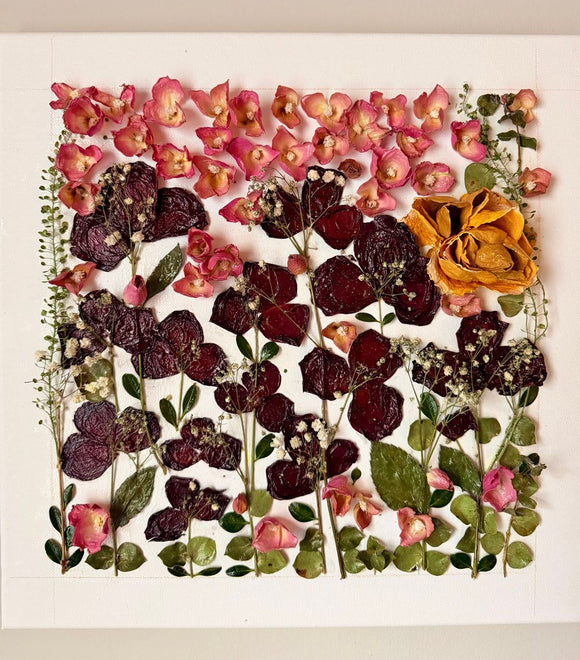 Dried Rose petals decoupage