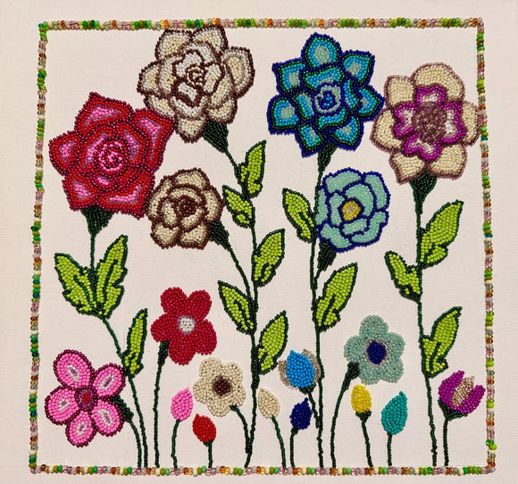 Floral beads embroidery