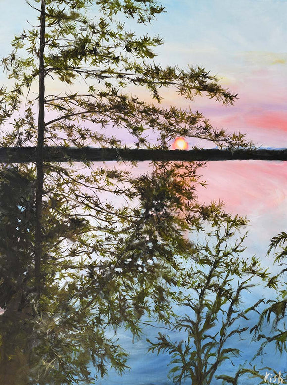 Sunset From the Ross Cottage, Tobin Island, Lake Rosseau