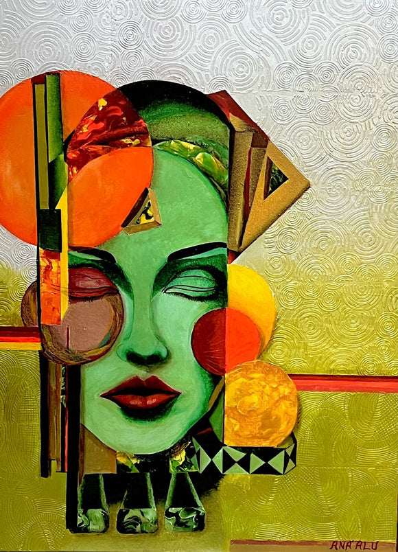 FEMME DE GEOMETRIC VERDE