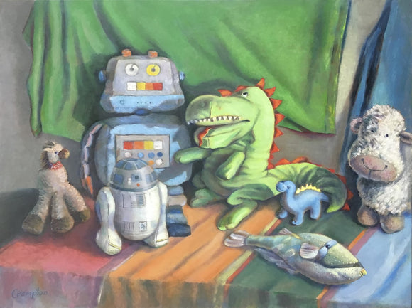 Computer Dragon R2D2 Friends on green