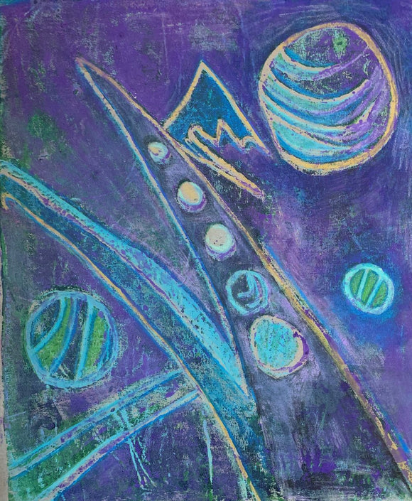 Space Probe in Lavendar and Blue