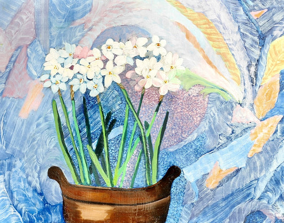 Paper Whites on a Frosty Window Sill