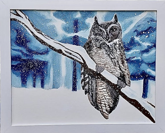 Great Horned Owl in the Snow
