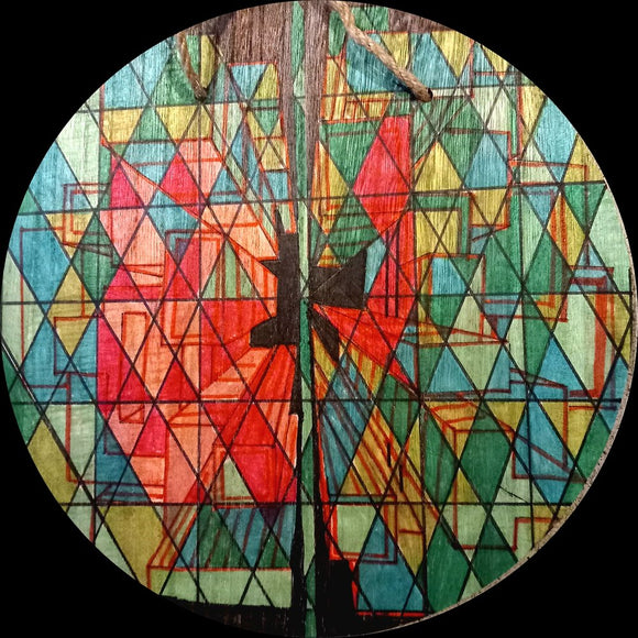 STAINED GLASS GRIDDED CITYSCAPE #3