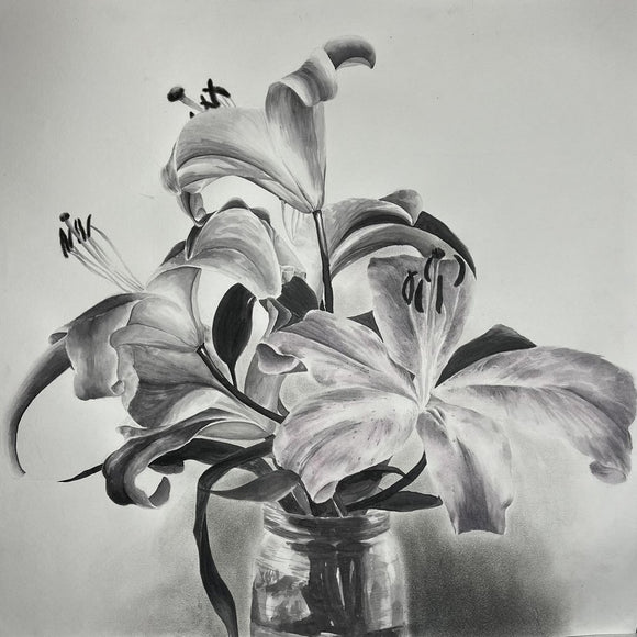 Blooming Pink Lilies
