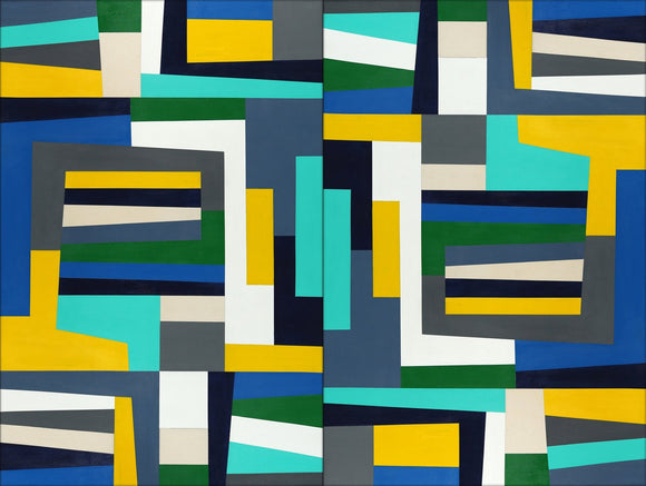 Untitled from the Window Series Turquoise, 20018. Diptych