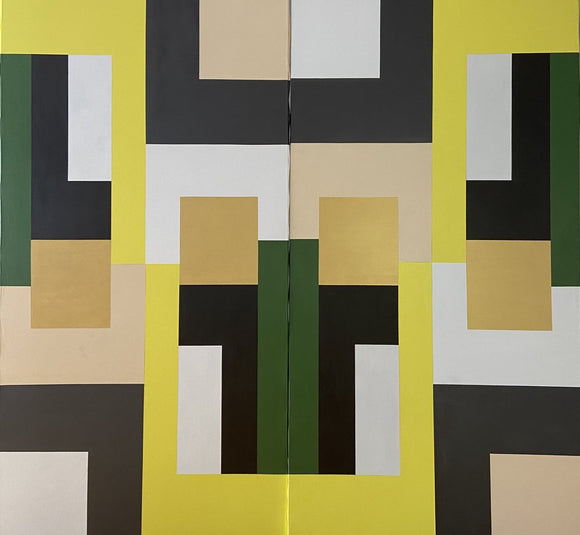 Untitled from the Brutalist Series (Double Yellow), Diptych, 2020