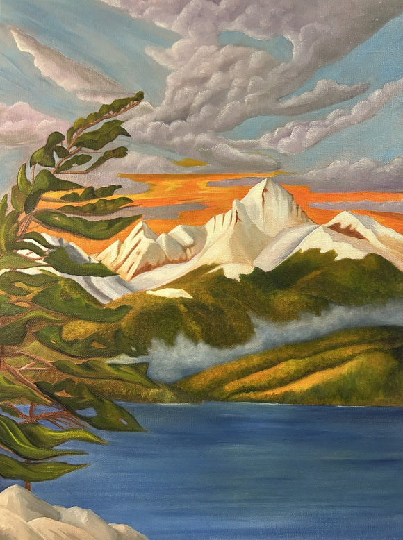 Mist and Mountain Caps at Gun Lake