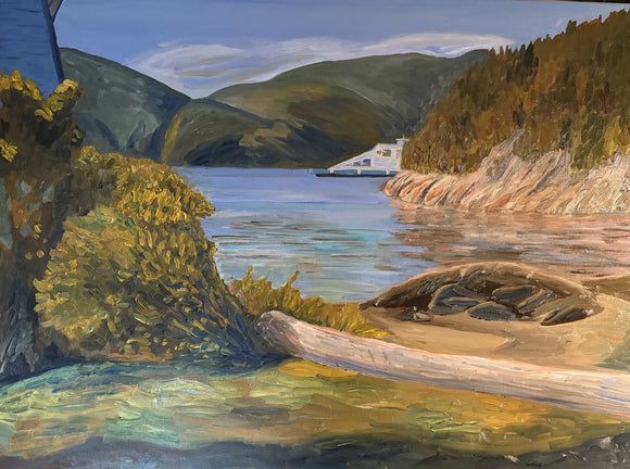 Ferry boat on the Saguenay River, Tadoussac, Quebec