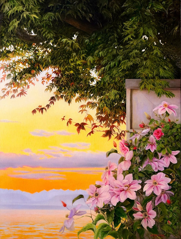 Clematis & Roses at Golde Hour