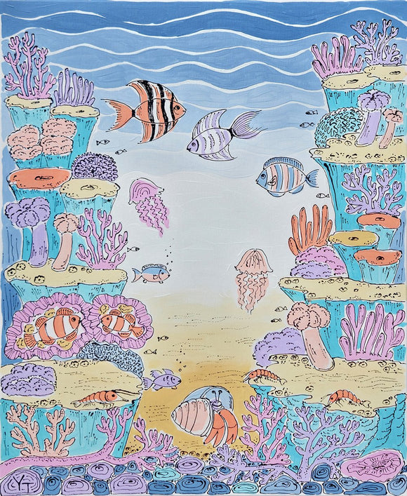 Colorful Coral Reef Painting