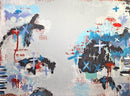 Downtown blue grey red urban abstract graffiti neoexpressionism painting-1
