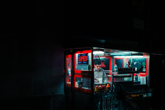 Night time, Hot Dog Cart