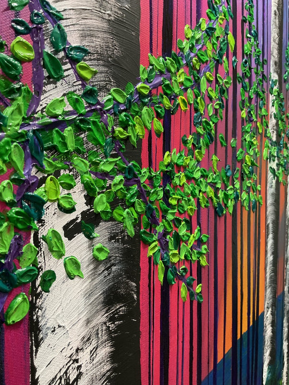 Sunset Through The Birches