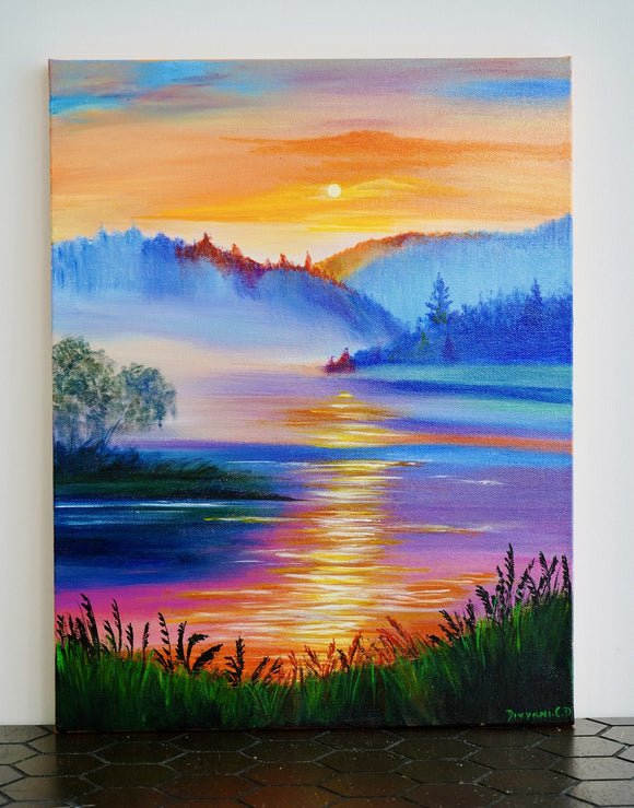 Orange Hues in Misty Twilight