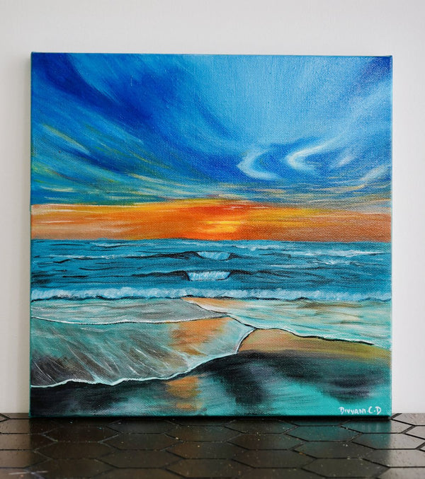 Seascape serenity in twilight blue
