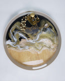 Black and gold round tray-2