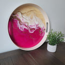 Fuschia and gold round multipurpose tray-2