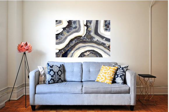 Black and white Geode Art