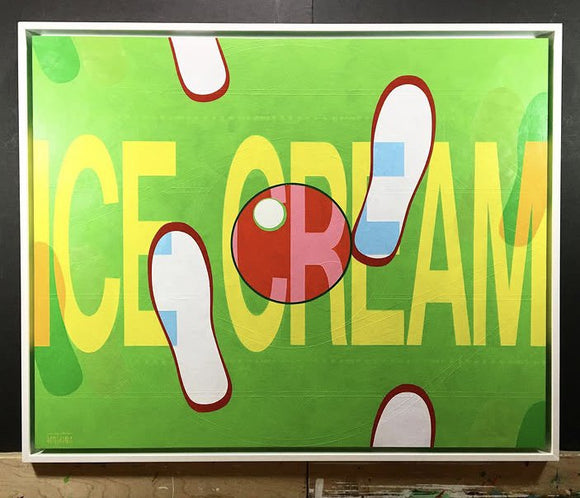 Pistachio Ice Cream With Cherry On Top