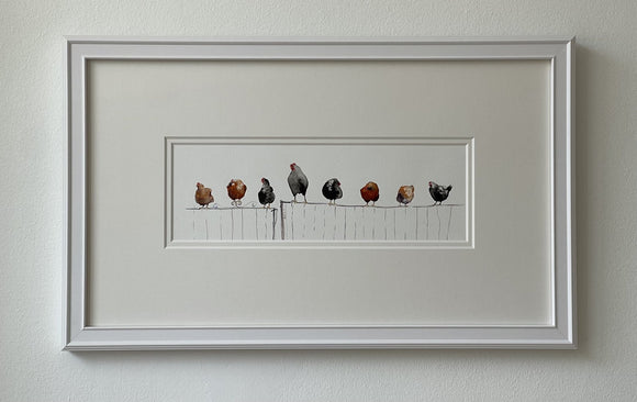 Chickens on a Fence