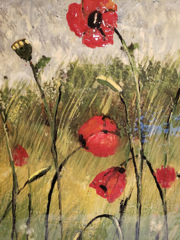 Landscape, poppy seeds,