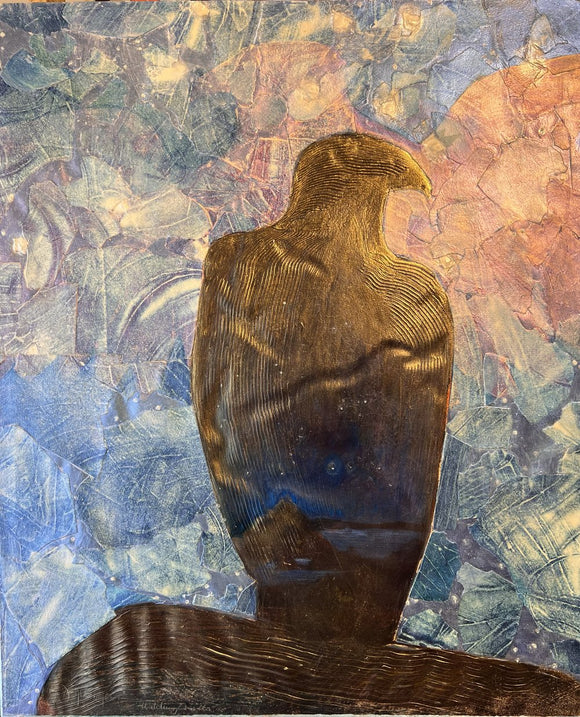 Watching Over Us (hawk against a blanket of stars)