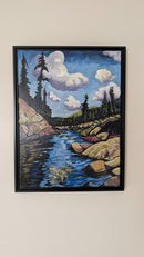 A River, Rocks and Clouds, Canadiana Series painting #2-2