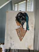 Portrait No: 1 ( Teal Ribbon Woman )-2