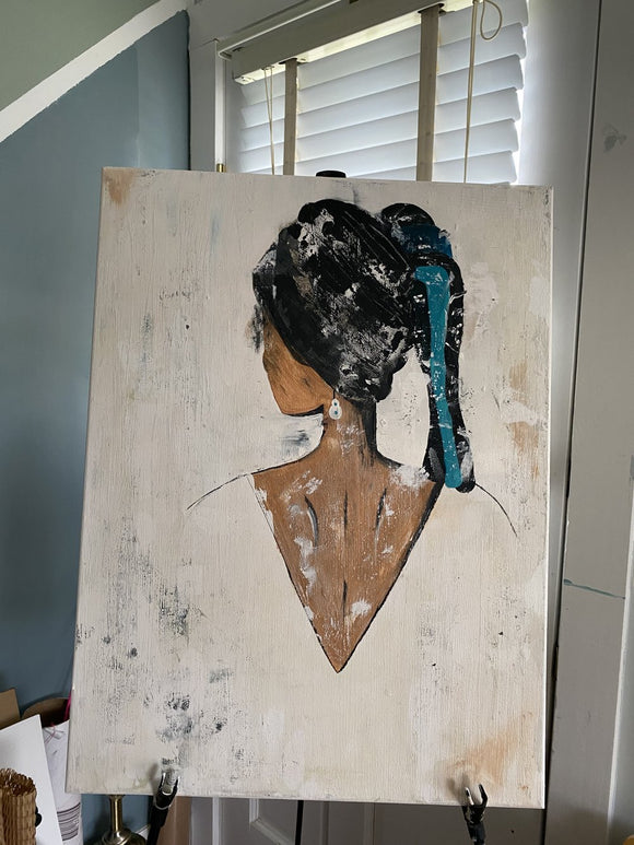 Portrait No: 1 ( Teal Ribbon Woman )