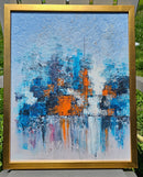 Blue and Orange Abstract-2