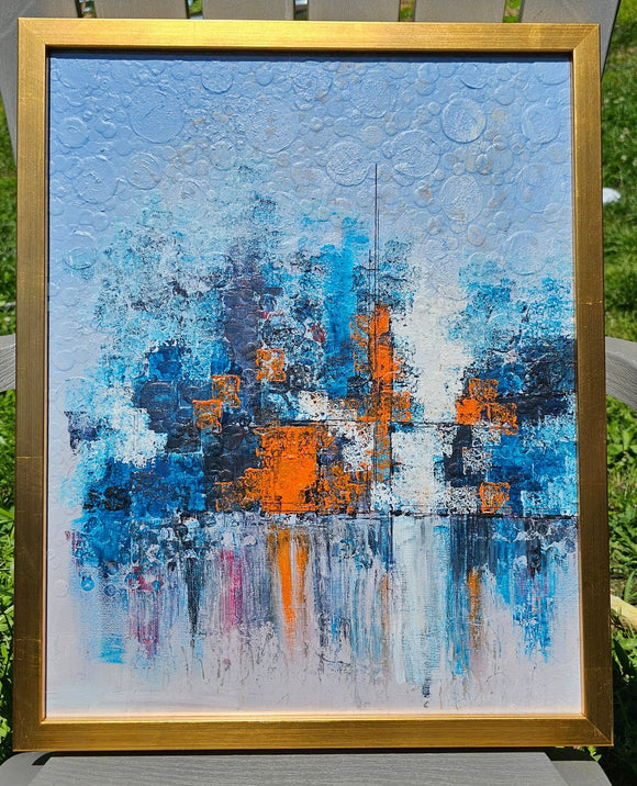 Blue and Orange Abstract