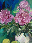 Still Life with Pink Peonies and Lemons-2